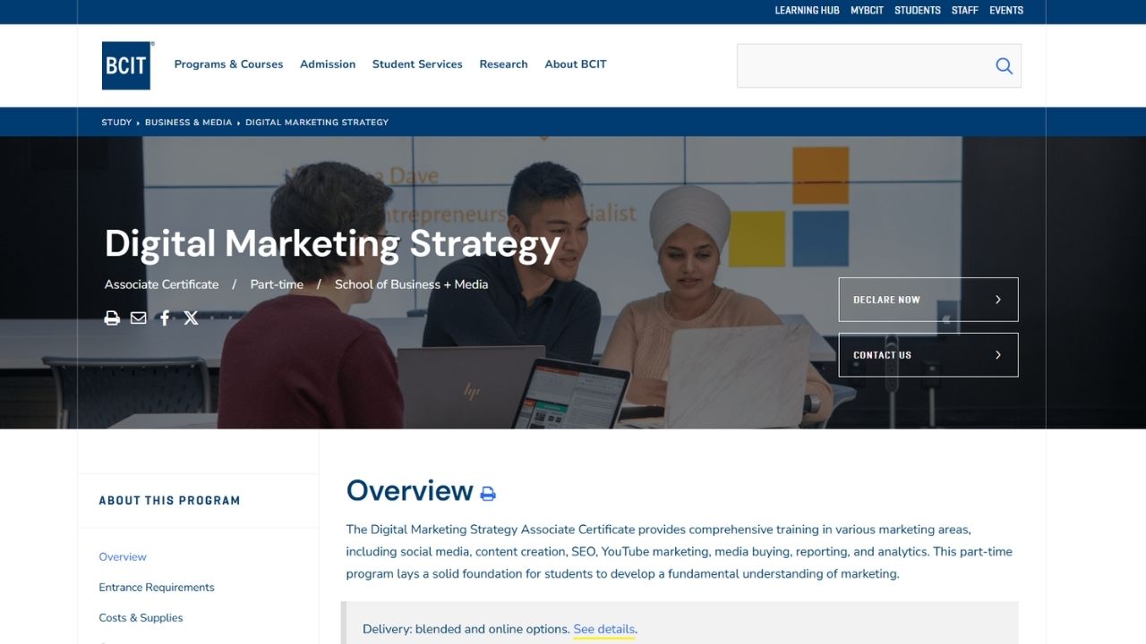 BCIT - Digital Marketing Strategy Associate Certificate
