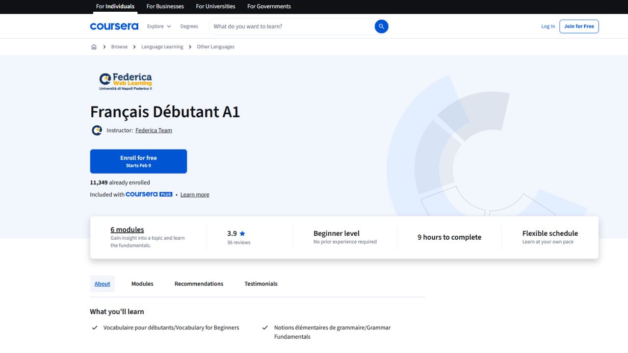 Coursera - French for Beginners