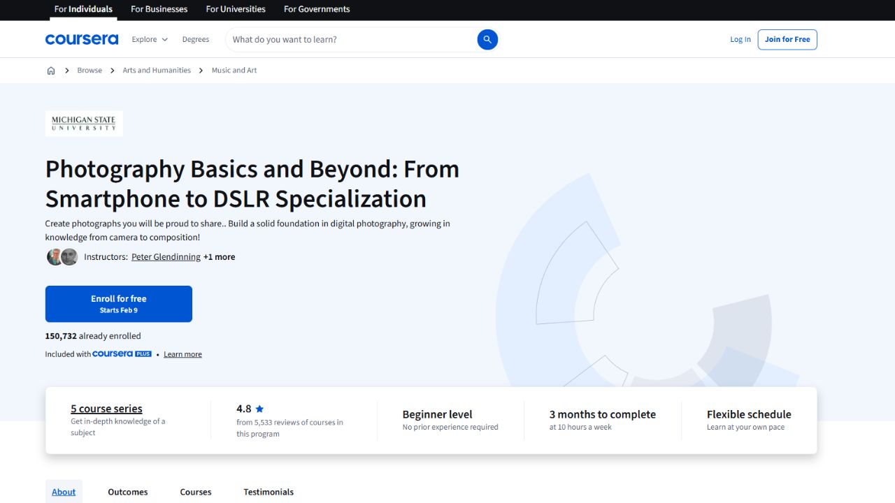 Coursera - Photography Basics and Beyond: From Smartphone to DSLR