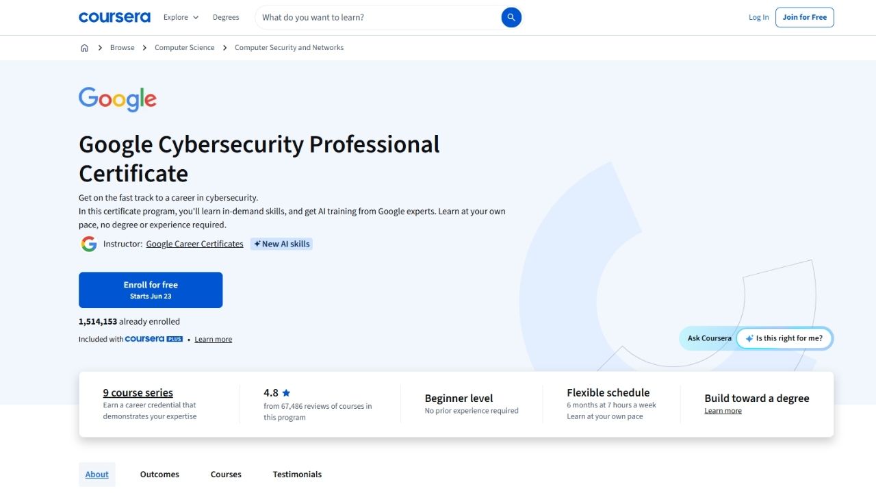 Google Cybersecurity Professional Certificate