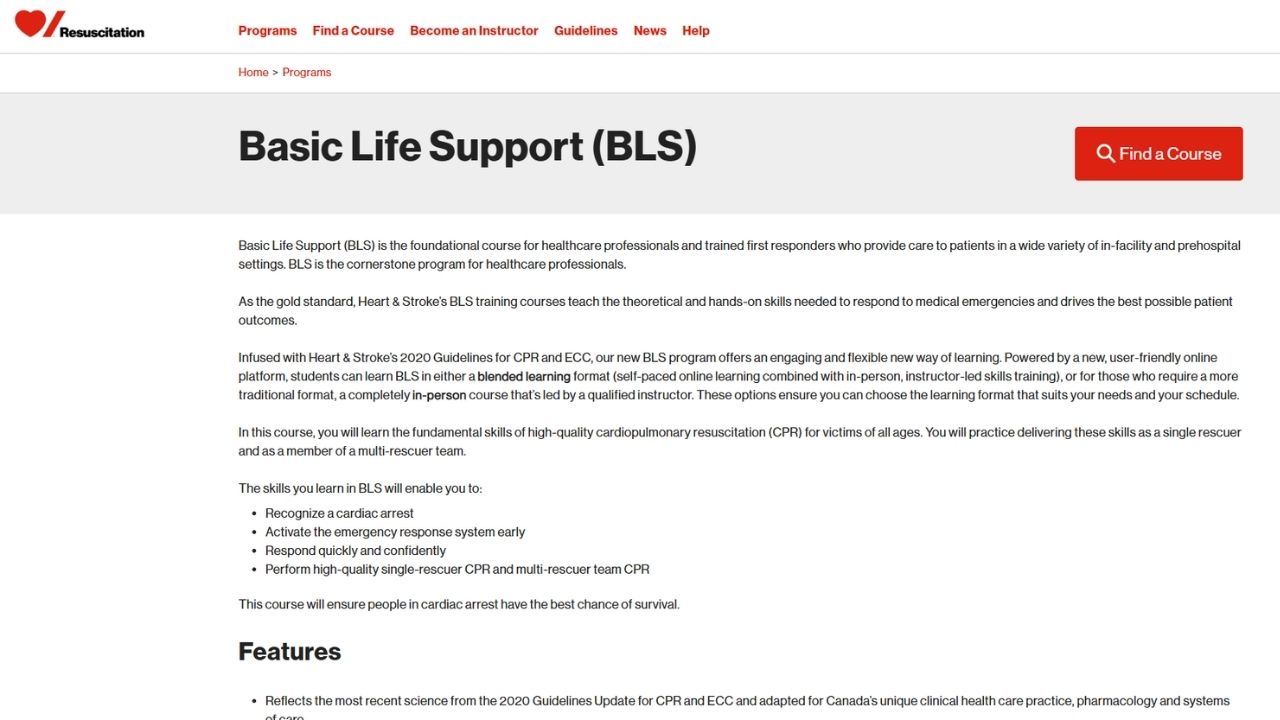 Heart & Stroke - BLS Provider Course