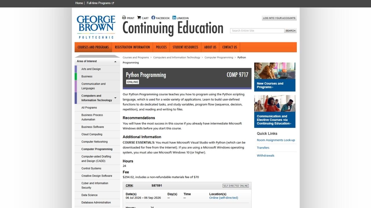 Python Programming — George Brown Polytechnic