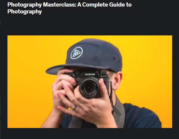 Screenshot from course of Photography