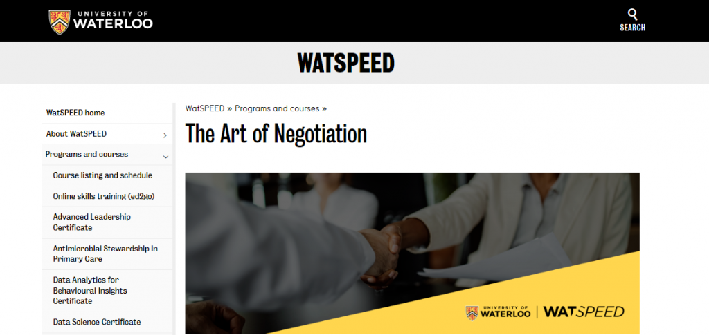 the screenshot from the course of University of Waterloo - The Art of Negotiation