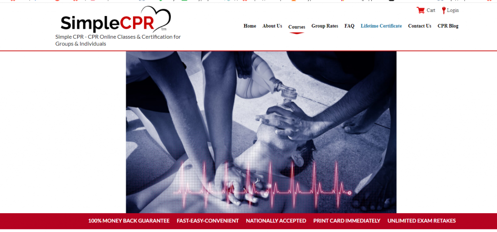 The screenshot from the course Simple CPR - Online First Aid and CPR Course Canada