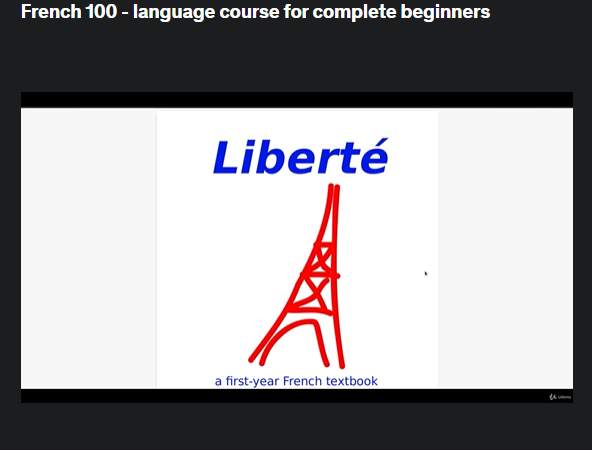 The screenshot from Udemy French 100 - Language Course for Complete Beginners