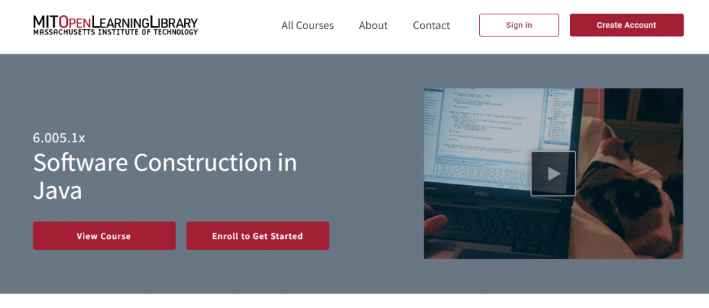 the screenshot from the course Software Construction in Java