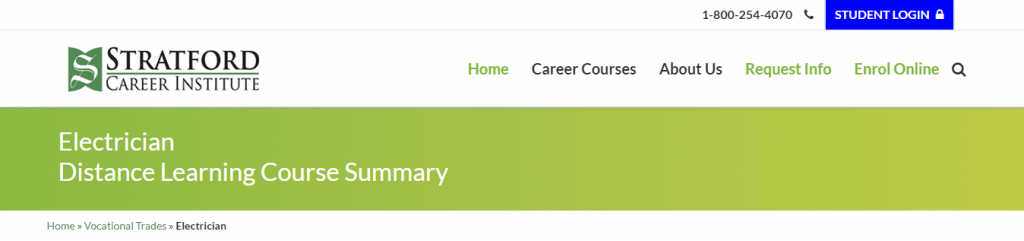 the screenshot from the course Stanford Career Institute - Electrician Distance Learning Course