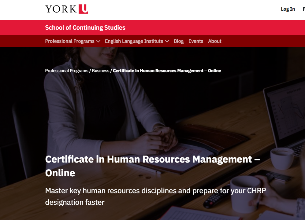 еру ыскуутырще акщь еру щтдшту сщгкыу York University - Certificate in Human Resources Management