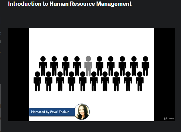 the screenshot from the course of Udemy - Introduction to Human Resource Management