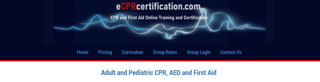 the screenshot from the eCPRcertification - Adult and Pediatric CPR, AED, and First Aid