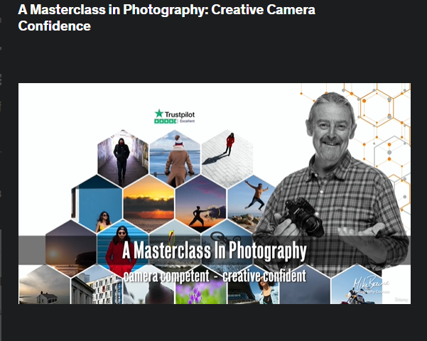 The screenshot from online course of Udemy - A Masterclass in Photography