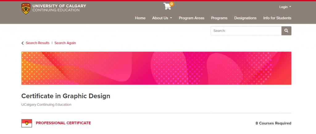 the screenshot from the course of University of Calgary Continuing Education - Certificate in Graphic Design