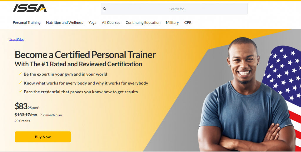 The screenshot from the online course of ISSA - Certified Fitness Trainer Certification