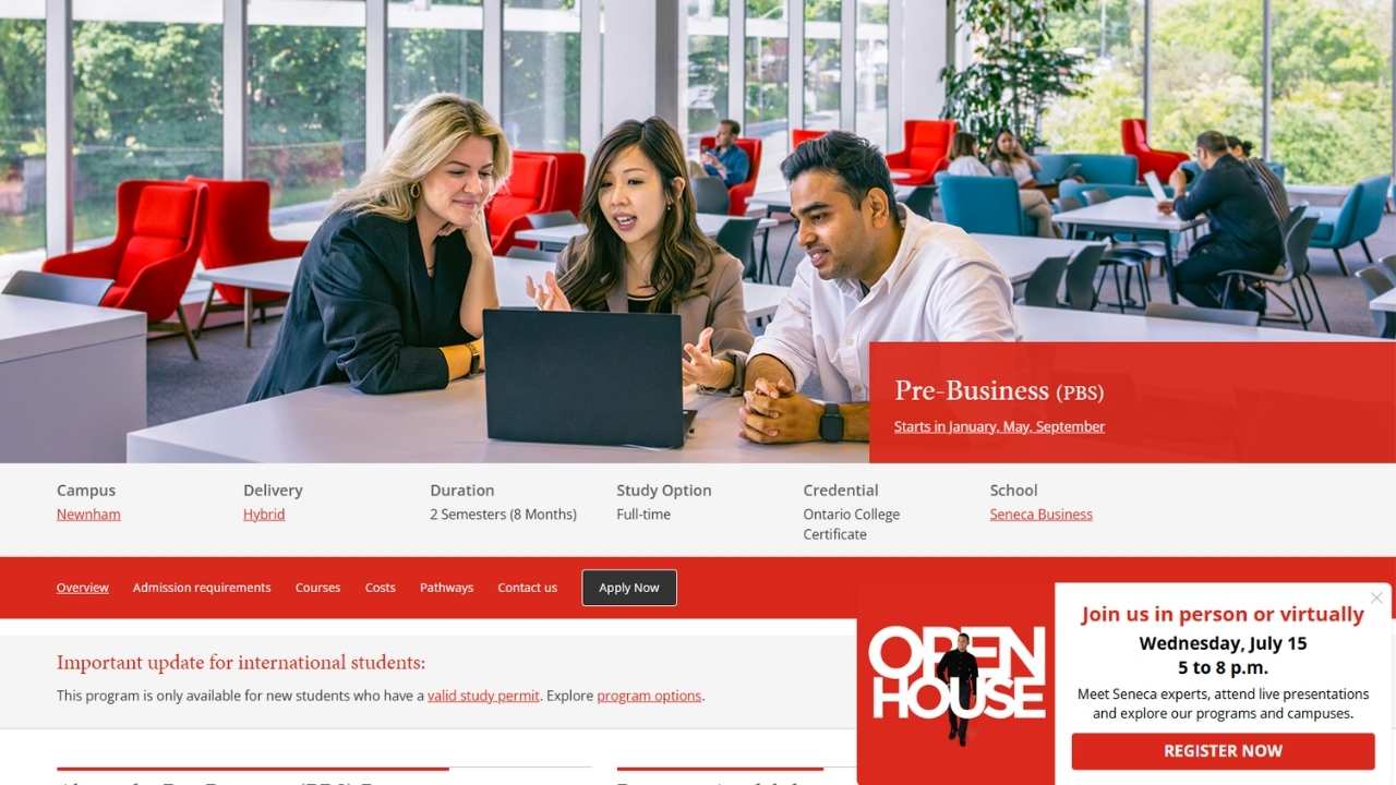 Seneca College - Pre-Business Certificate