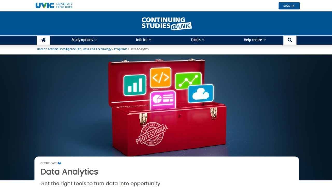 University of Victoria (UVic) - Data Analytics Program
