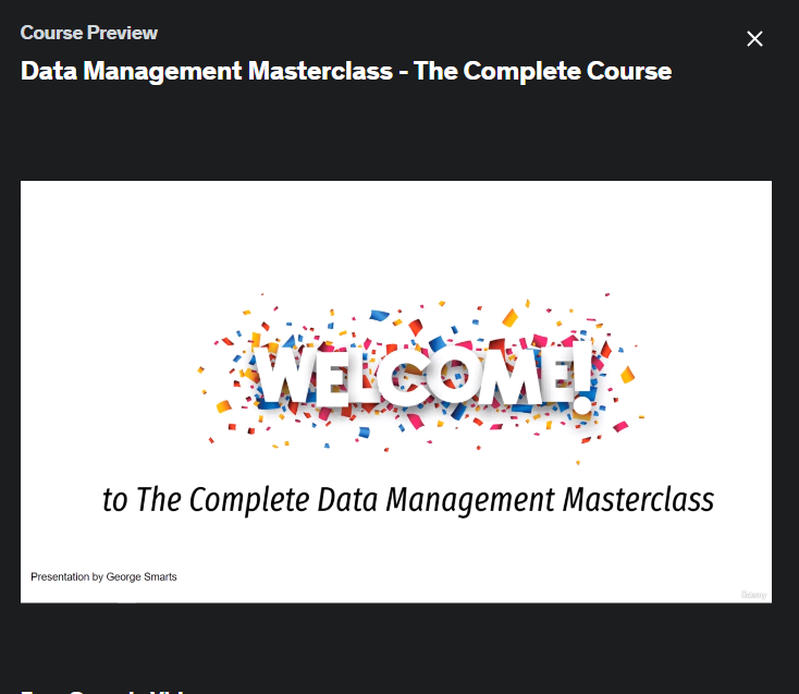 The screenshot from the course of Udemy - Data Management Masterclass - The Complete Course
