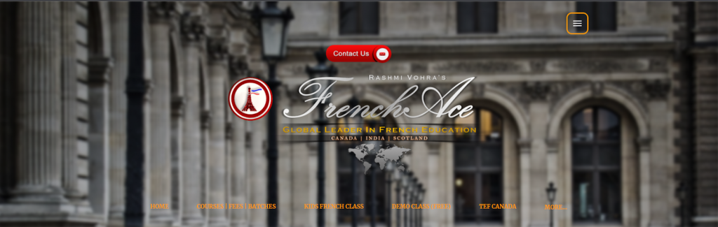 The screenshot from French Ace Canada French courses