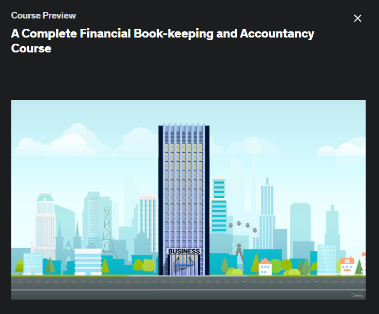 Image of online bookkeeping course section illustrating core accounting methods