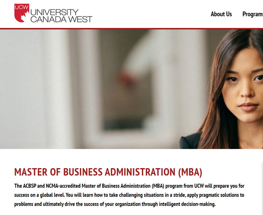 The screenshot from the course University Canada West - Masters of Business Administration