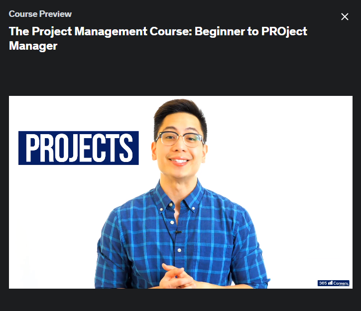 The screenshot from the course of Udemy - The Project Management Course: Beginner to PROject Manager