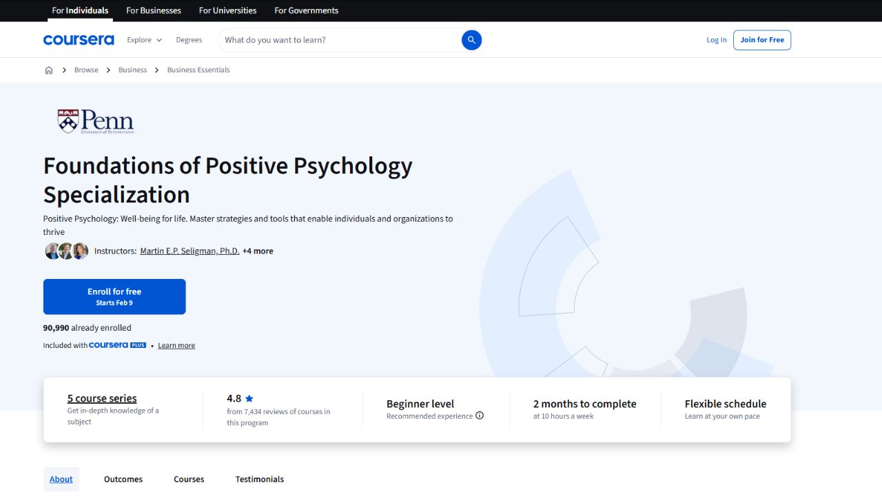 Coursera - Positive Psychology Specialization (University of Pennsylvania)