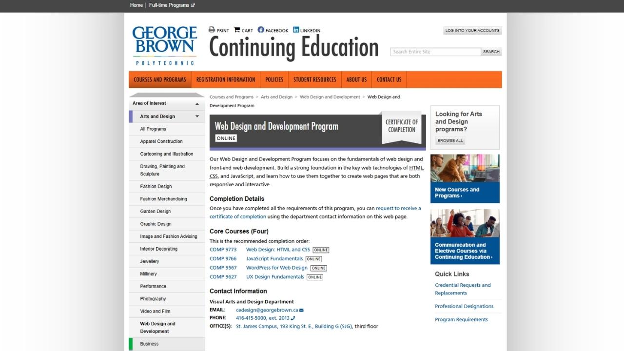 Web Design and Development Program — George Brown Polytechnic