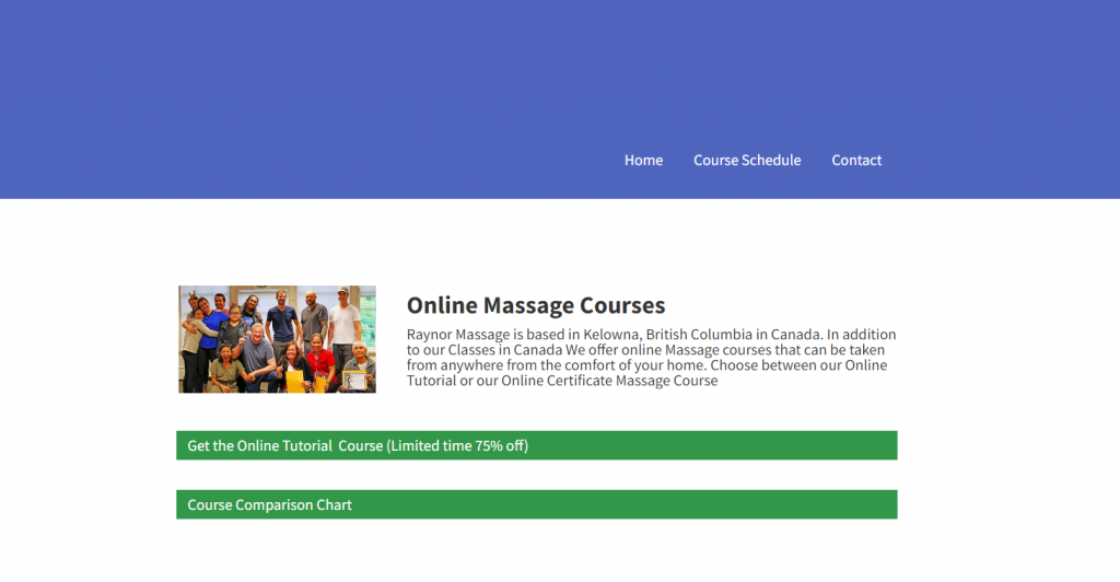 the screenshot from the course of Raynor Massage Canada - Online Certificate Massage Course