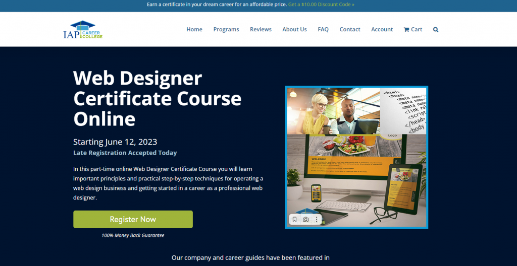 the screenshot from the course of IAP Career College - Web Designer Certificate Course Online 