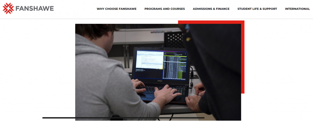 the screenshot from the course of Fanshawe College- Cybersecurity