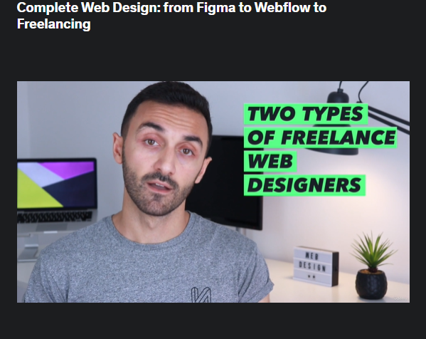 the screenshot from the course of Udemy - Complete Web Design: from Figma to Webflow to Freelancing