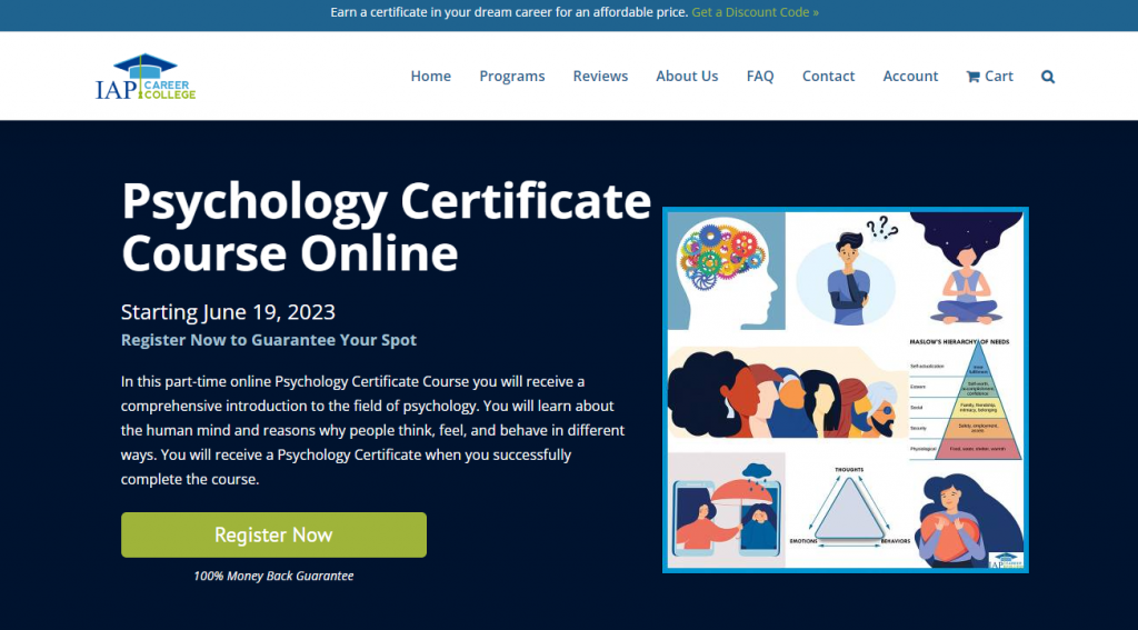 the screenshot from the course of IAP Career College - Psychology Certificate Course Online