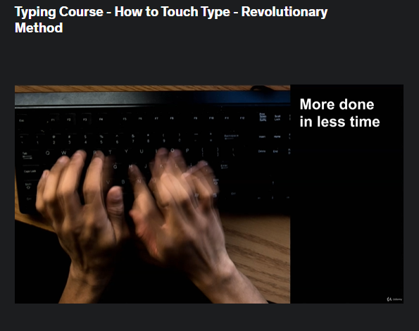 the screenshot from the course of Udemy - Typing Course - How to Touch Type - Revolutionary Method 