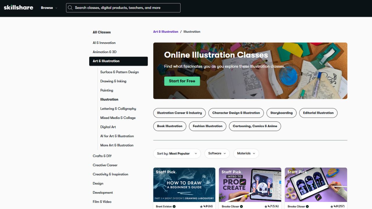 Skillshare - Digital Illustration & Character Design Classes