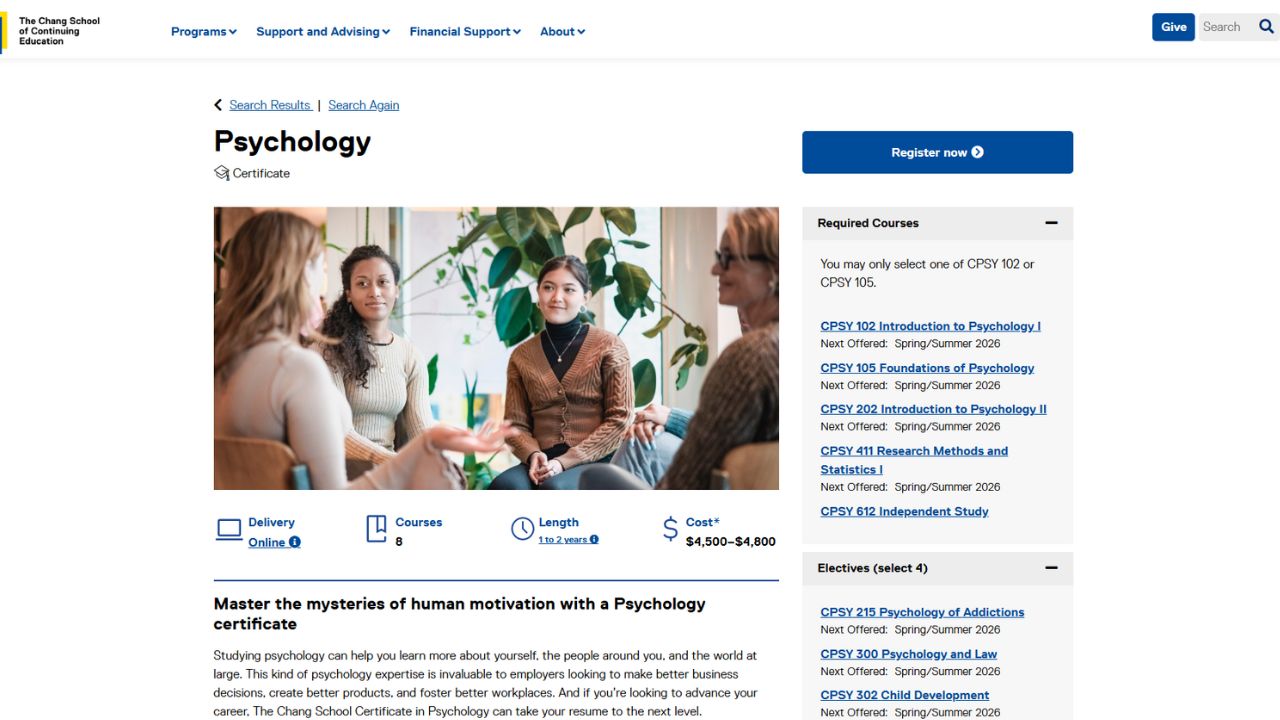 Toronto Metropolitan University (Chang School) - Certificate in Psychology