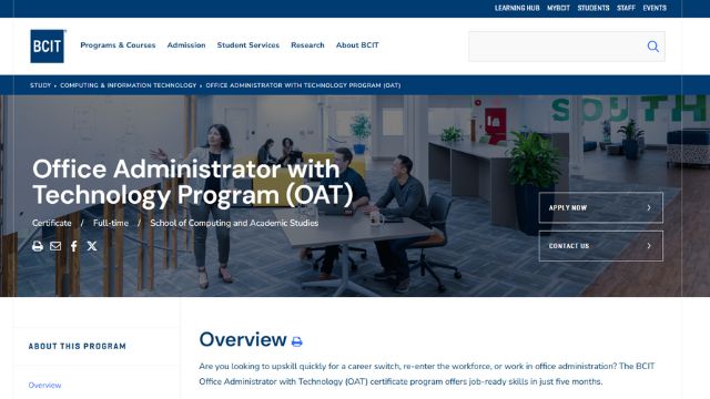 BCIT – Office Administrator with Technology (Online