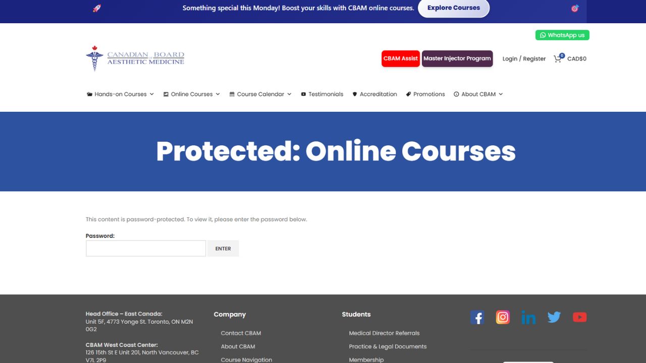 CBAM - Online Aesthetic Medicine Courses (e.g., Advanced Skin Diploma or Related Packages)