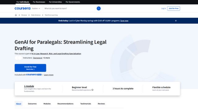 Coursera - GenAI for Paralegals: Streamlining Legal Drafting