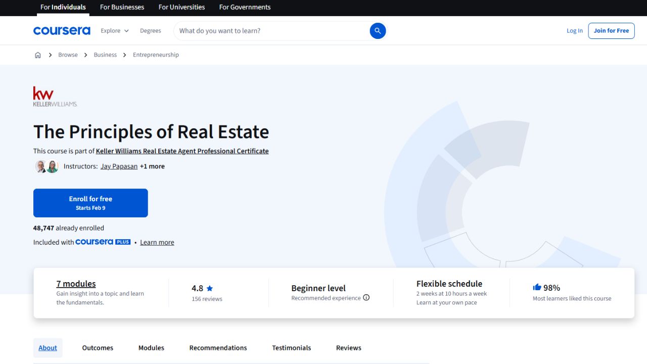 Coursera - The Principles of Real Estate