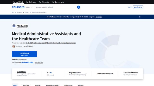 Coursera - Medical Administrative Assistants and the Healthcare Team