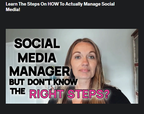 the screenshot from the course of Udemy - Learn The Steps To Manage Social Media