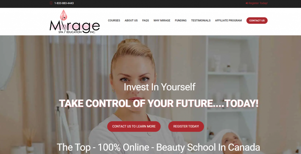 the screenshot from the course of Mirage Spa - Online Aesthetics Diploma Course