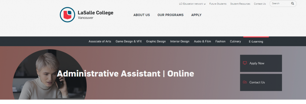 the screenshot from the course of La Salle College Vancouver Administrative Assistant Training