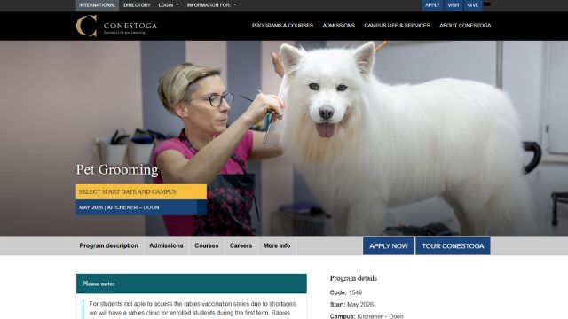 Conestoga College - Pet Grooming (Online/Hybrid)