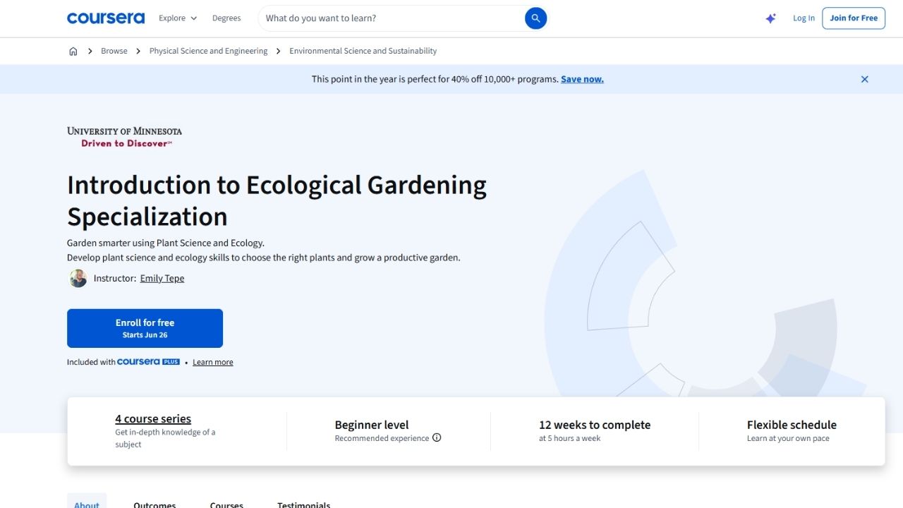 Coursera - Ecological Gardening Specialization