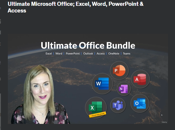 the screenshot from the course of Udemy - Ultimate Microsoft Office