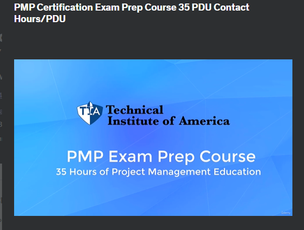 the screenshot from the course of Udemy - PMP Certification Exam Prep Course 35 PDU Contact Hours/PDU