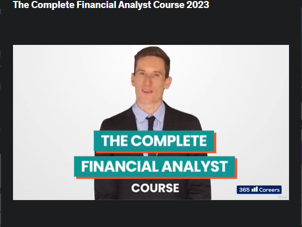 the screenshot from the course of Udemy - The Complete Financial Analyst Course 2023