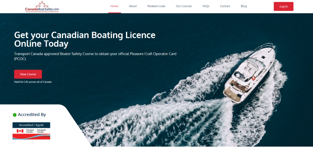 the screenshot from the course of Canada Boat Safety - Canada Boat Course & Exam