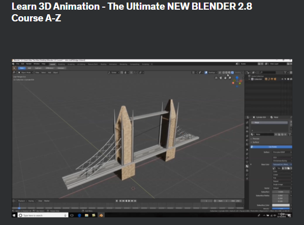 the screenshot from the course of Udemy - Learn 3D Animation - The Ultimate New Blender 2.8